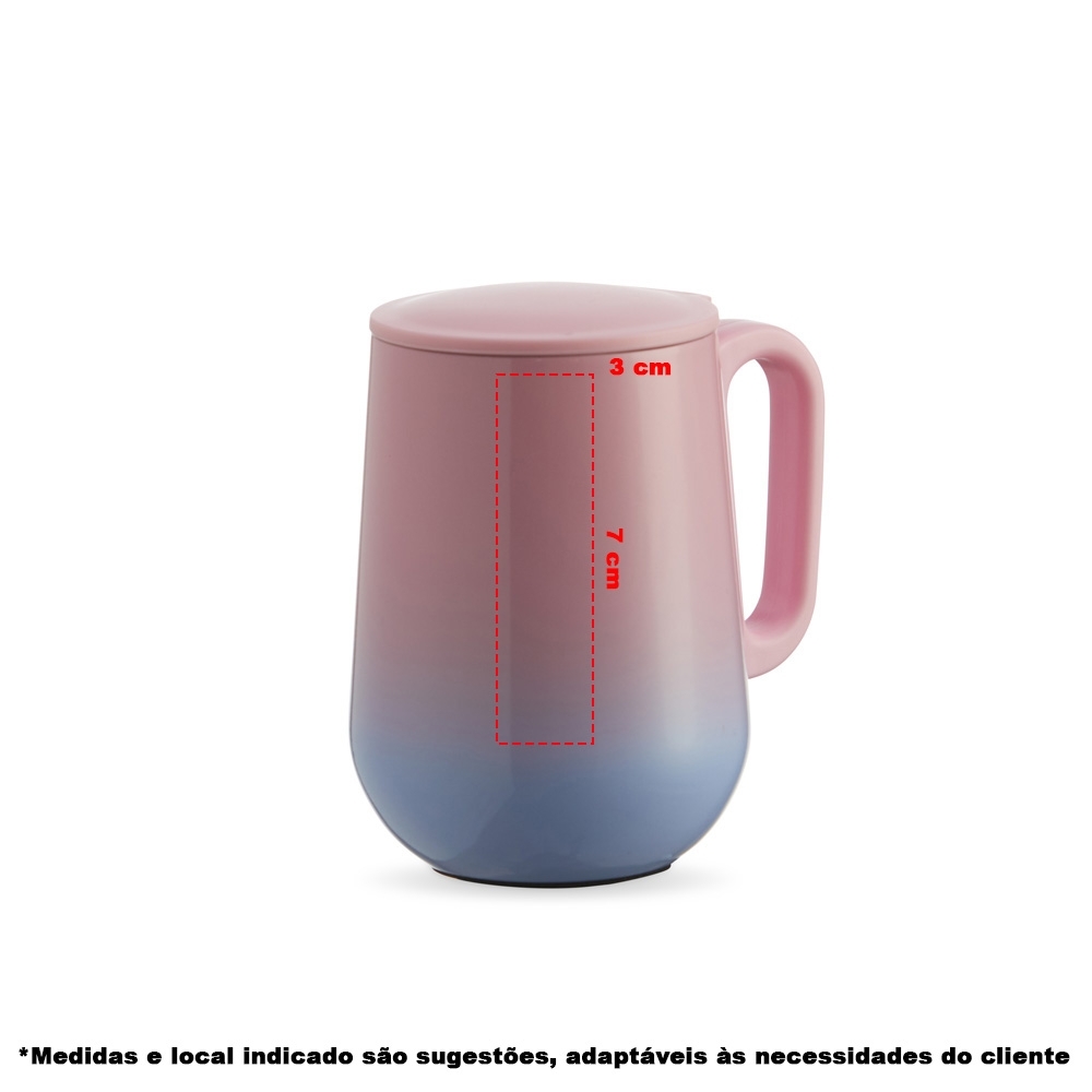 Caneca Bicolor Parede Dupla 250 ml
