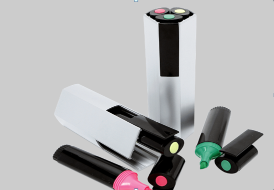 Marca Texto 3 Cores C/ Suporte