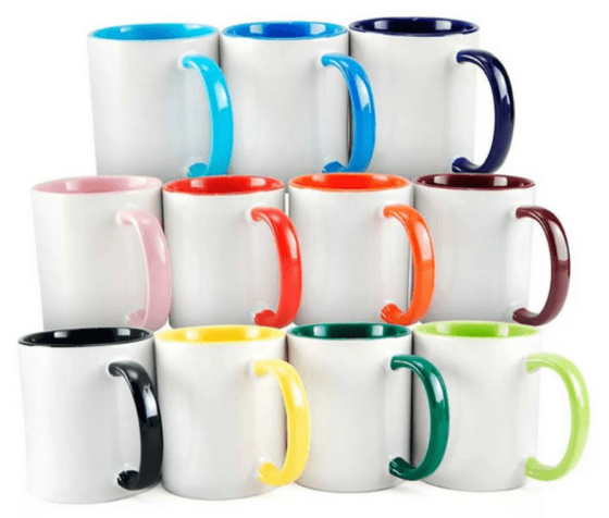 Caneca de Porcelana com Interior Colorido 325ml